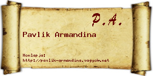Pavlik Armandina névjegykártya
